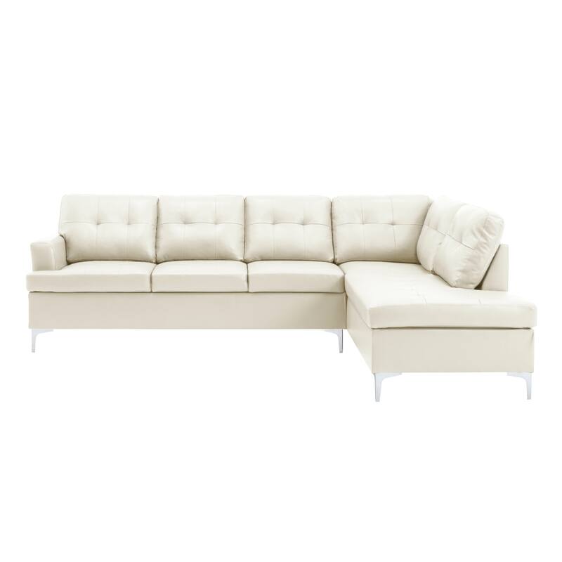 McCafferty Faux Leather Sectional Sofa with Ottoman