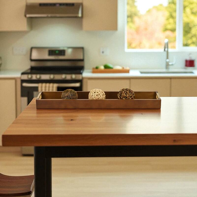 Nyssa Slim Rectangular Wood Decorative Tray - Brown