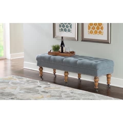 Copper Grove Pereiaslav 50-inch Tufted Blue Bench