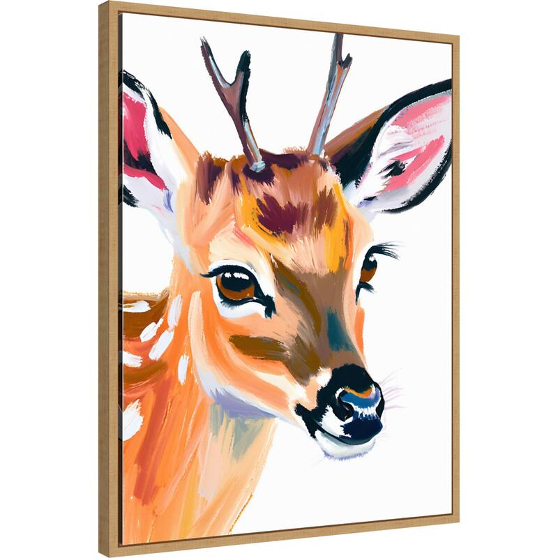 Reh Deer by Ohkimiko Framed Canvas Wall Art
