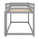 preview thumbnail 9 of 22, Stylish & Simple Twin over Twin Floor Bunk Bed with Ladder , Grey, Large Weight Capacity Design and Safety Design for Kids