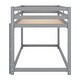 preview thumbnail 21 of 22, Twin Over Twin Floor Bunk Kids Bed Frame with Ladder and Guardrails, White