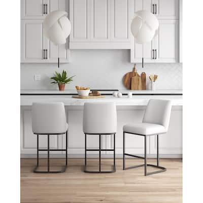 Manhattan Comfort Serena Modern Faux Leather Upholstered Counter Barstool