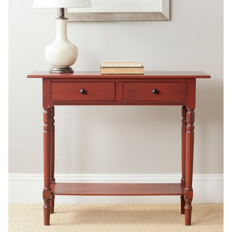 SAFAVIEH Arvilla Grey 2-Drawer Console Table - 37.8" x 13" x 31.9" - 38Wx13Dx32H