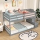 preview thumbnail 7 of 18, Costway Twin Over Twin Low Bunk Bed Solid Wood Floor Bunk Bed Frame