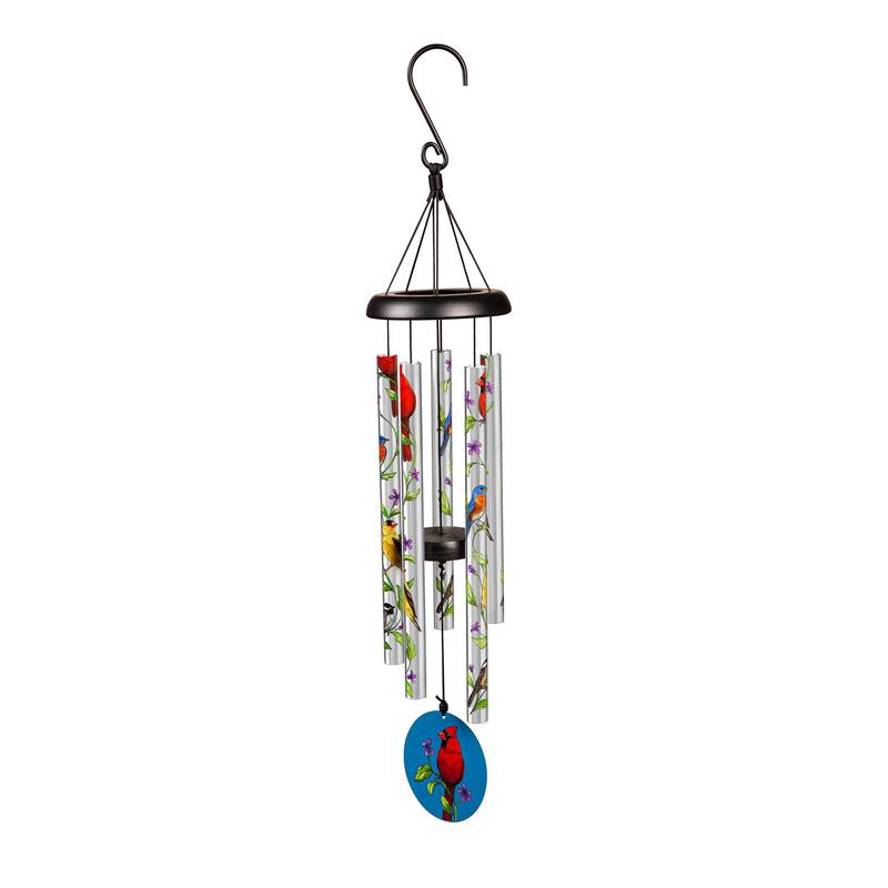 27 in. Printed Hand Tuned Metal Wind Chime, Cardinal