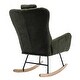 preview thumbnail 4 of 48, Modern Living Room Teddy Fabric Rocking Chair with Pocket and Headrest, Dark Green