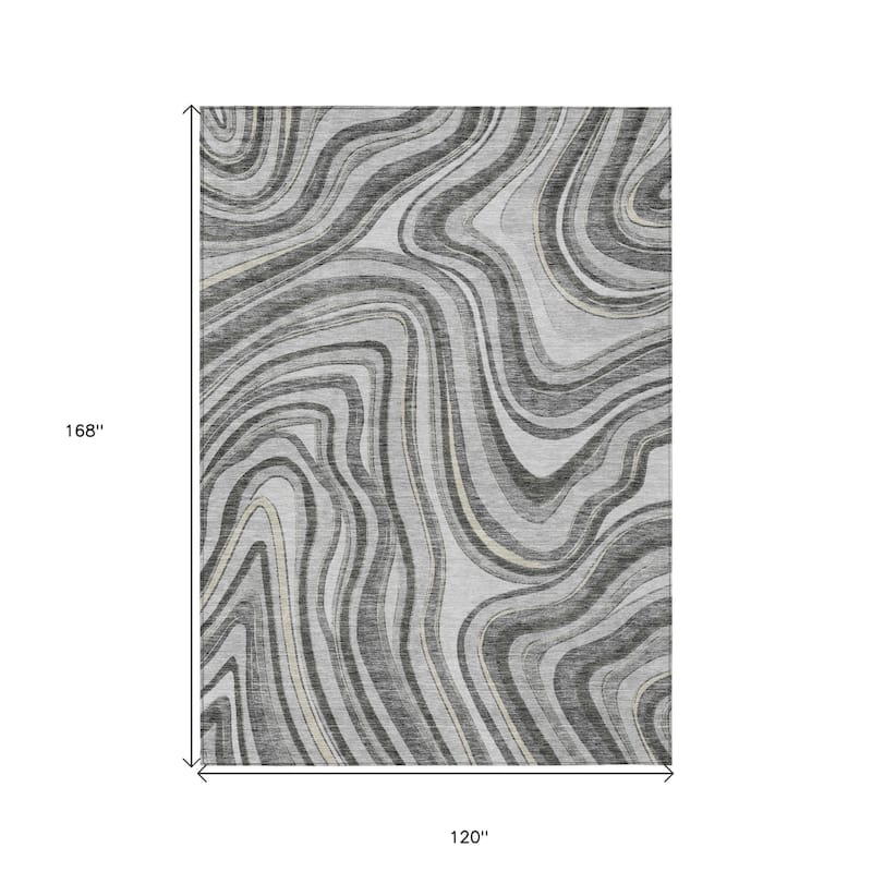HomeRoots Abstract Transitional Rectangle Outdoor Rug