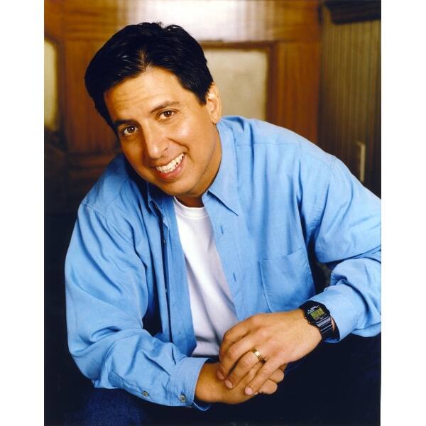 slide 1 of 1, Ray Romano Smiling in A Portrait Wearing Blue Long Sleeves Photo Print