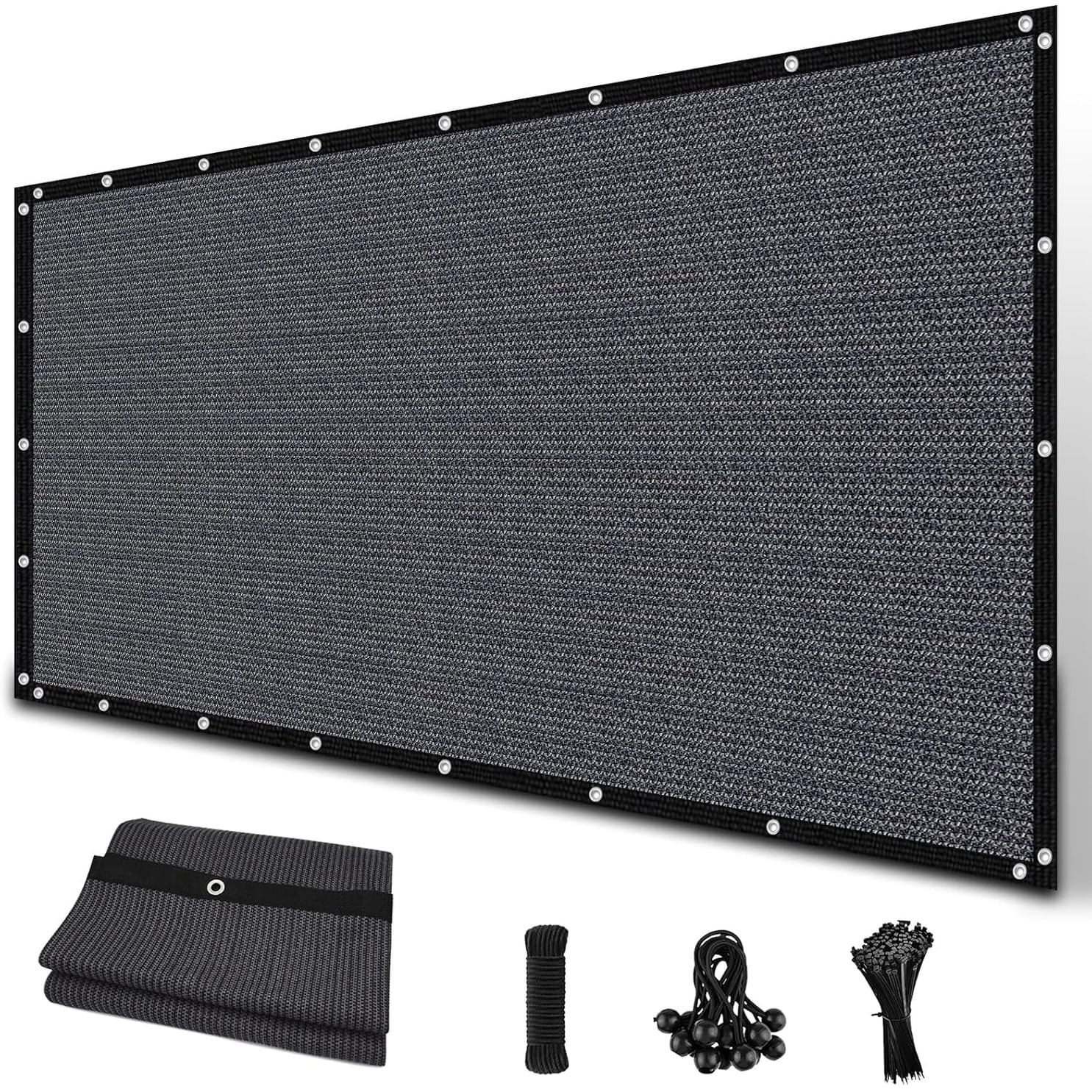 90% UV Block Sun Shade Cloth with Grommets, 10'x16' Pergola Canopy for Outdoor Patio Garden, Blue Gray