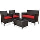 preview thumbnail 22 of 49, Costway 8PCS Rattan Patio Furniture Set Cushioned Sofa Chair Coffee - See Details