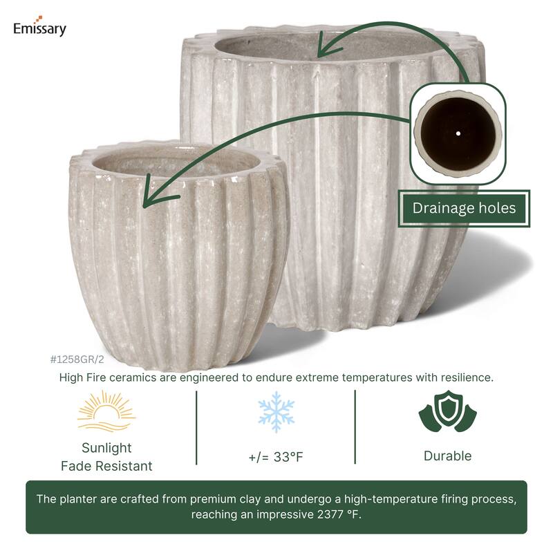 Round Ridged Planter