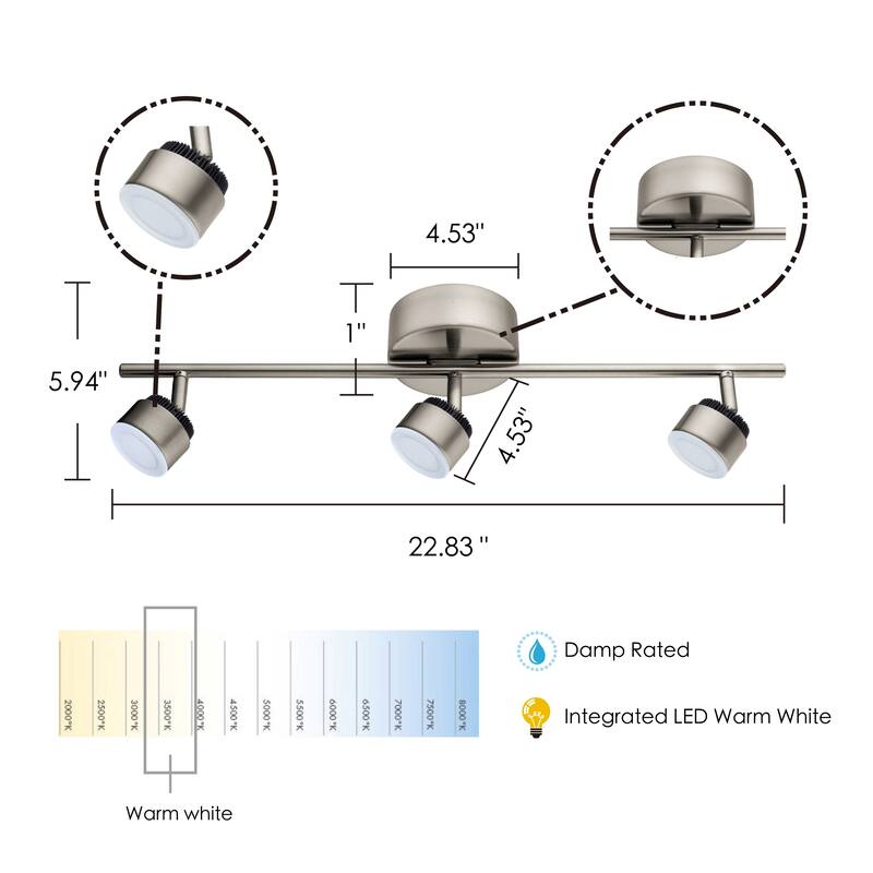 Eglo Armento 1 Matte Nickel 3-light LED Track Light