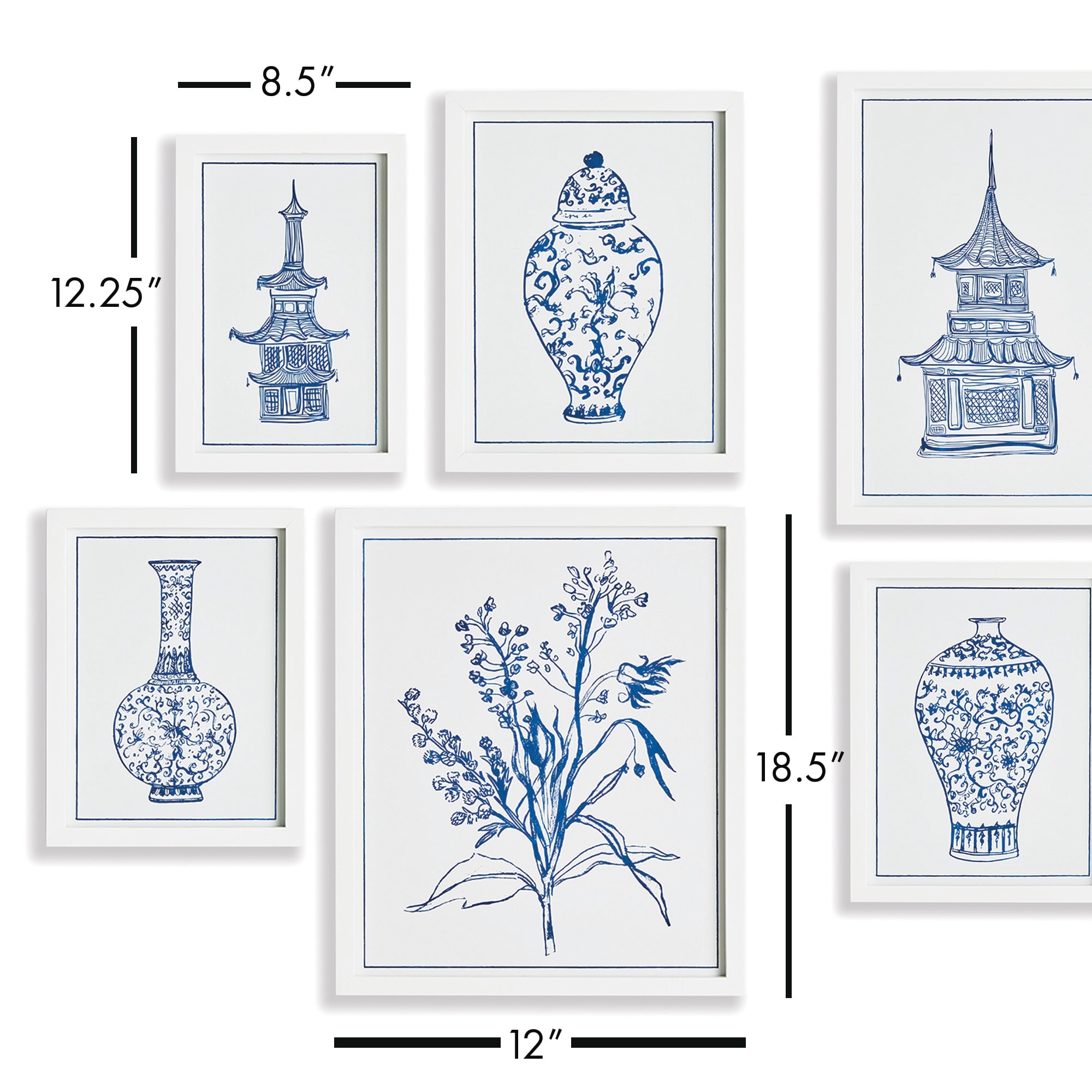 nao海外shopgallery Chinoiserie Gallery, Set Of 8 - Overstock - 38266233
