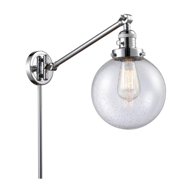Innovations Lighting Beacon Single Light 8" Wide Wall Sconce / Pendant - Polished Chrome / Seedy