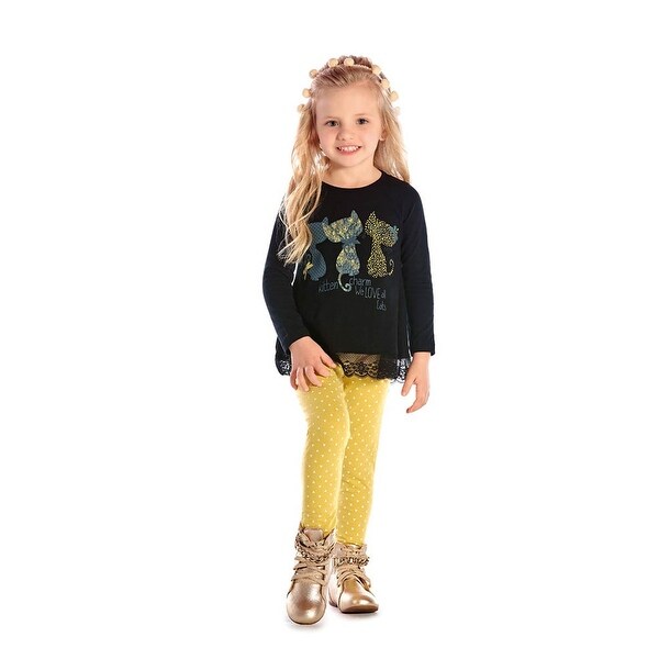 Toddler Girl Outfit Long Sleeve T-Shirt and Leggings Set Pulla Bulla 1-3 Years
