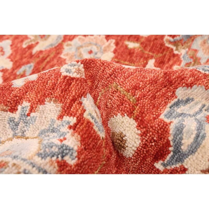 ECARPETGALLERY Hand-knotted Finest Oushak Red Wool Rug - 8'2 x 10'0