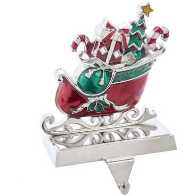 Kurt Adler 7.3-Inch Metal Sleigh Stocking Hanger - 7.3"
