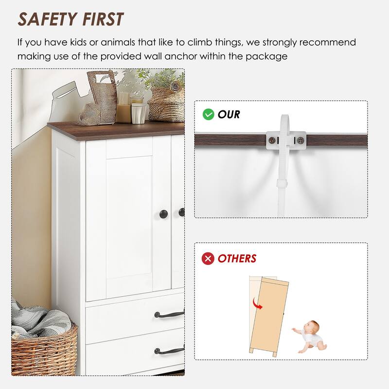 14"W Multi-functional Dog Crate,Dog Feeding Station,Double Door Locker w/2 Adjustable Dog Bowls