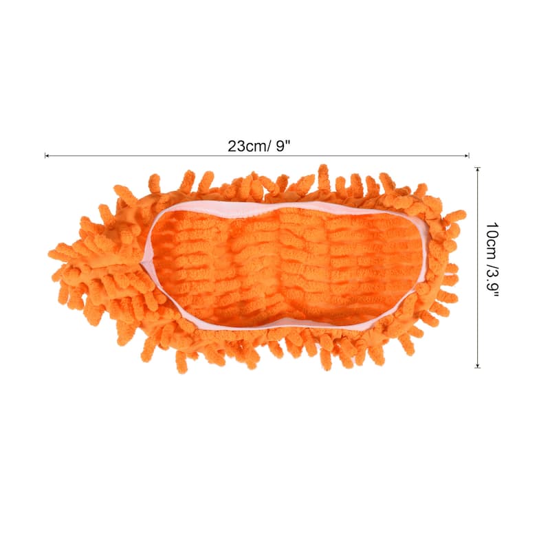 Washable Cleaning Shoes Cover Multifunction Chenille Duster Mop - Orange