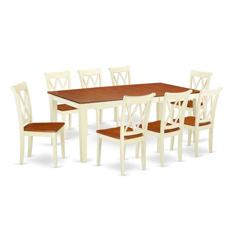Southwestern Dining Set 9Pc Rectangle Table & 8 Chairs - 60/78" Extendable Kitchen Table