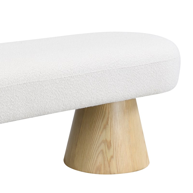 Dining Bench for Dining Room, Upholstered Bedroom End of Bed Entryway Bench, Boucle Ottoman for Living Room