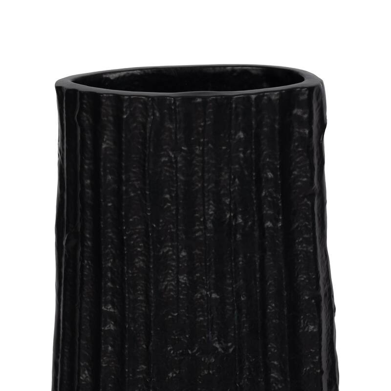 Sagebrook Home Metal, Ribbed Floor Vase, Elegant Accent