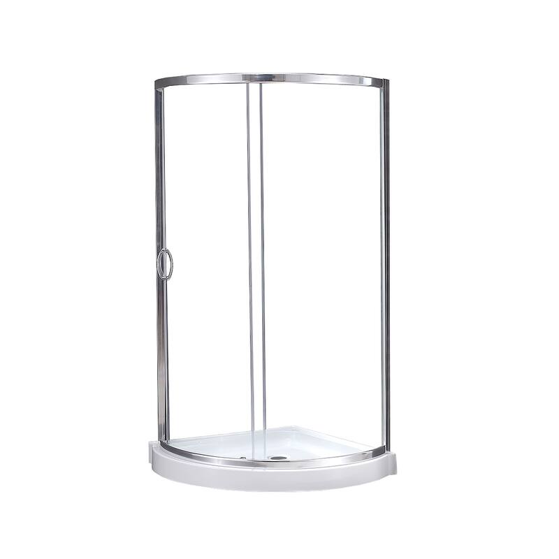 OVE Decors Breeze Corner Shower Sliding Door with Base and Clear