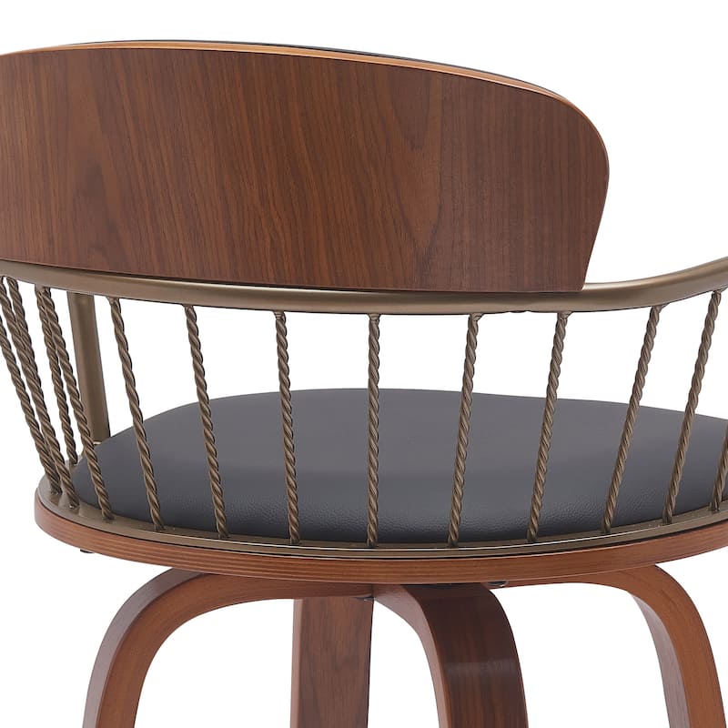 Willow Upholstered Wood Swivel Counter or Bar Stool