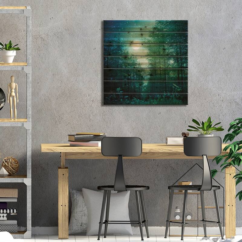 Enchanted Forest Print On Wood by Ros Berryman - Multi-Color