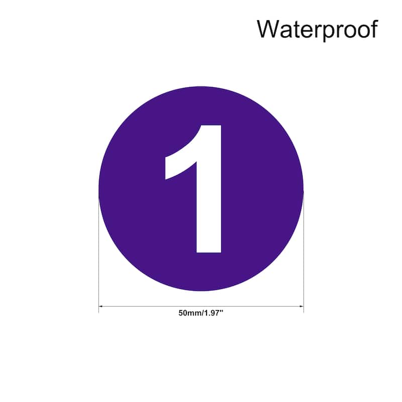 Round Number Sticker, Self Adhesive PVC Labels Waterproof