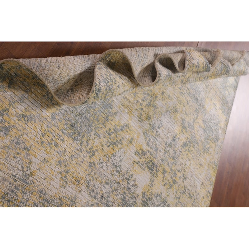 All-Over Striped Abstract Modern Area Rug Handmade Wool Carpet - 5'5" x 7'5"