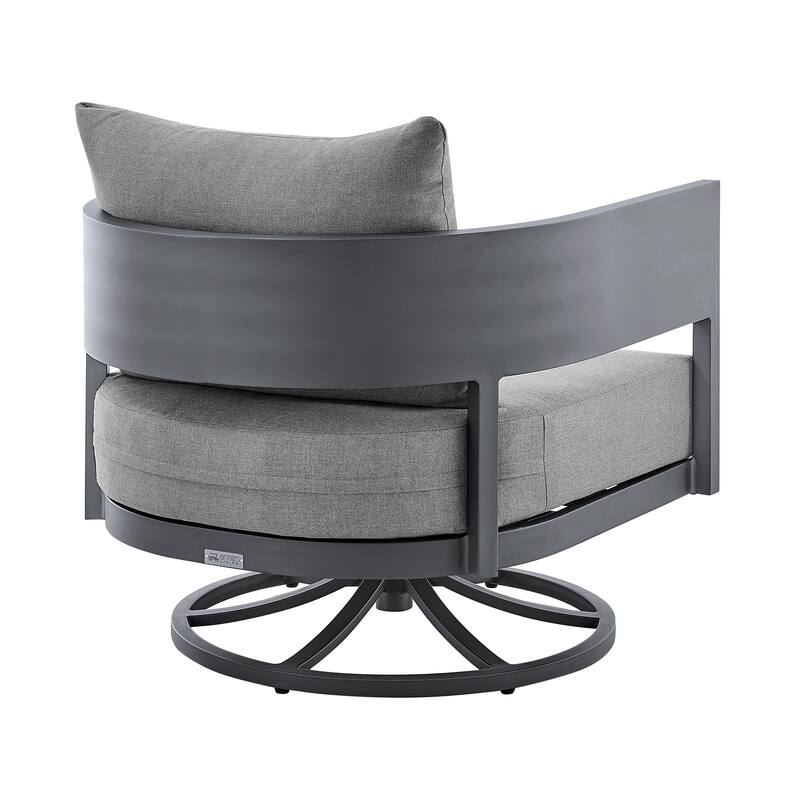 Argiope Dark Grey Aluminum Outdoor Swivel Rocking Chair