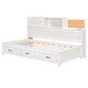 preview thumbnail 14 of 15, Wooden Daybed with Storage Sockets and USB Ports White