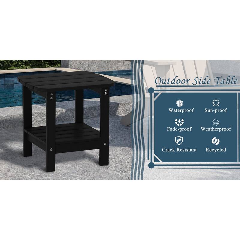 Clihome HIPS Outdoor Double Floor Resin Side Table