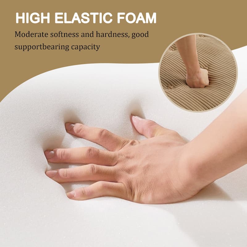 Corduroy Tufted Accent Chair Armchair and Ottoman Set