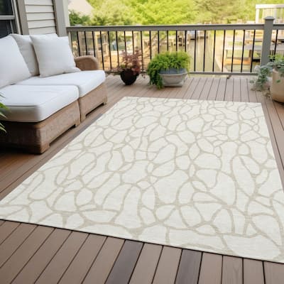 Machine Washable Indoor/ Outdoor Modern Chantille Rug