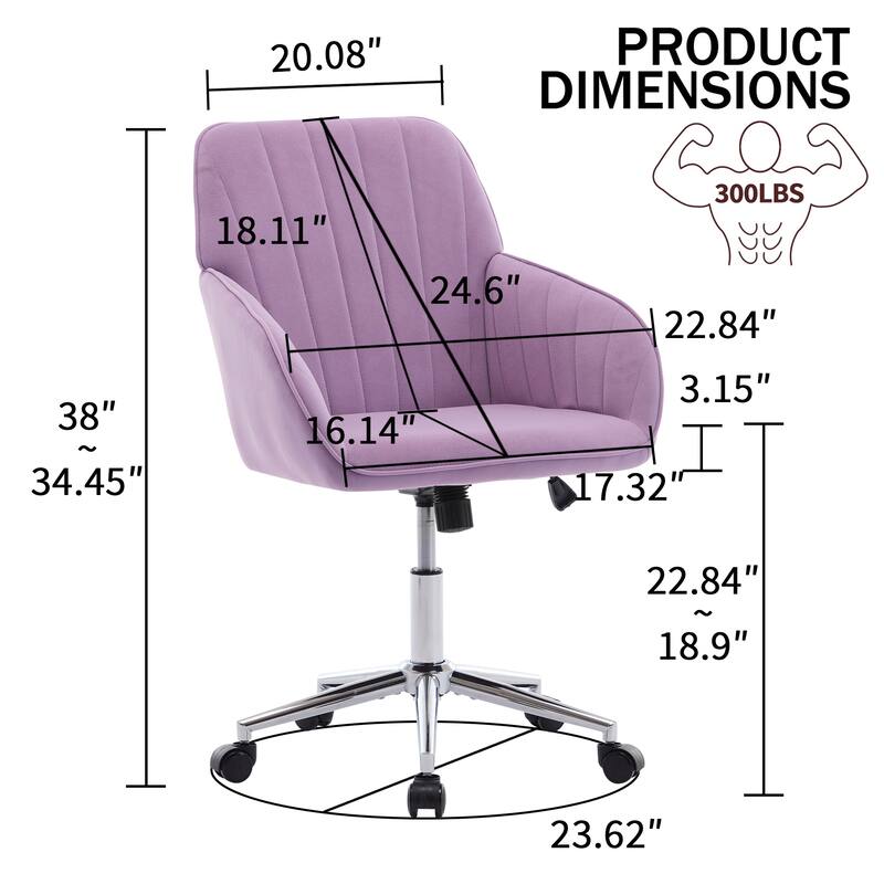Modern Adjustable Office Chair, Ergonomic Swivel Chair with Memory Foam Seat Cushion, for Bedroom Use