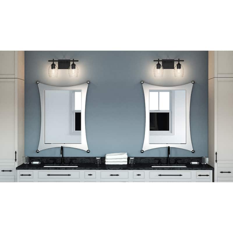 Lucy 2-Light Matte Black Vanity Light