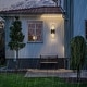 preview thumbnail 3 of 8, Modern Black Dimmable LED Outdoor Wall Sconce - 15.7 in.