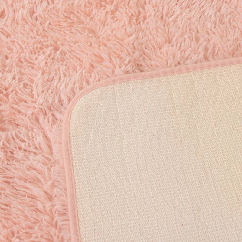 2 Pc Set PV Rug Soft Furry Shag Plush Non-Slip Bath Mat 17x24 & 20x30
