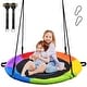 preview thumbnail 11 of 22, Trekassy 700lbs 40" Round Tree Swing with Handles for Kids 900D Oxford Waterproof 2pcs Tree Hanging Straps Yellow