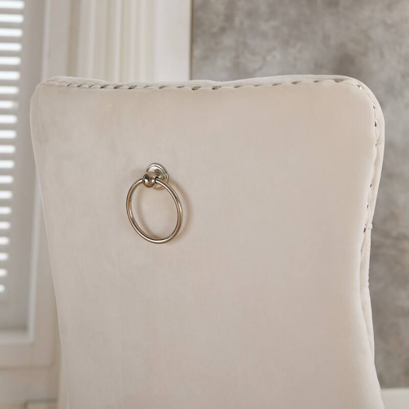 Roomfitters Upholstered Dining Chairs Set of 2 with Nailhead Trim and Wood Legs, Modern Side Chairs for Kitchen