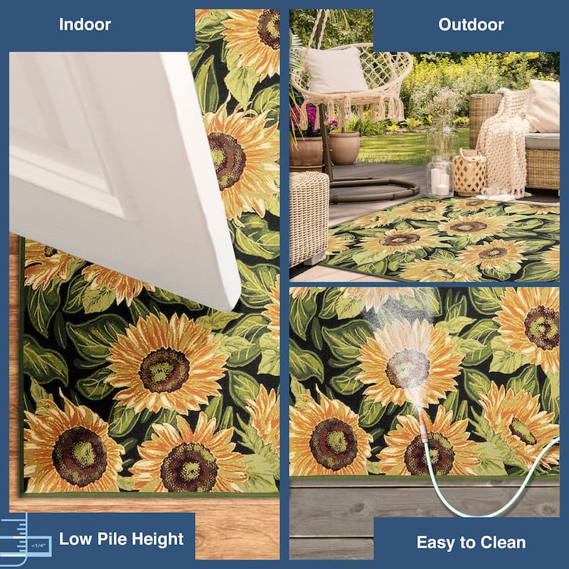 Liora Manne Marina Sunflowers Indoor/Outdoor Rug