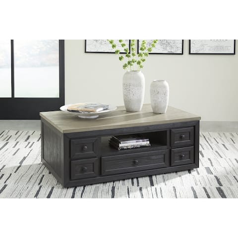 Signature Design by Ashley Foyland Gray/Black Lift Top Cocktail Table - 50"W x 30"D x 27"H