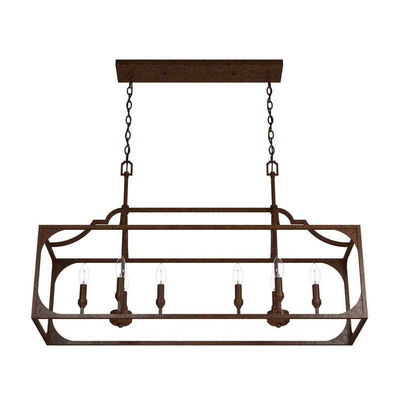 Hunter Highland Hill 8-Light Linear Chandelier - Dining Room Table - Farmhouse, Rustic