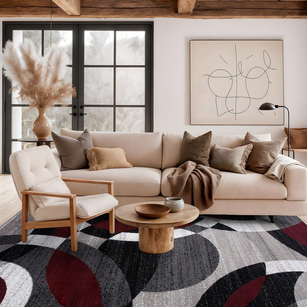World Rug Gallery Geometric Circles Area Rug