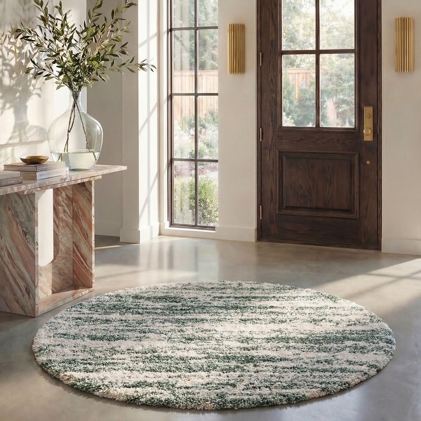SAFAVIEH Hudson Shag Lulzime Modern Abstract 2-inch Thick Rug - On