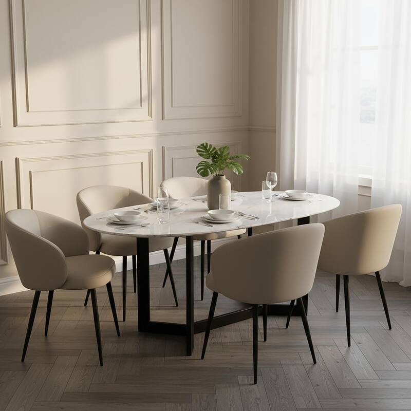 Manhattan Comfort Looma Vegan Leather Metal Side Chair - Set of 2