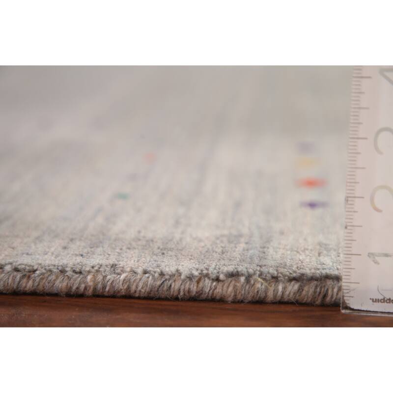 Stripe / Tribal Gabbeh Oriental Area Rug Handmade Silk Carpet - 9'2" x 11'6"
